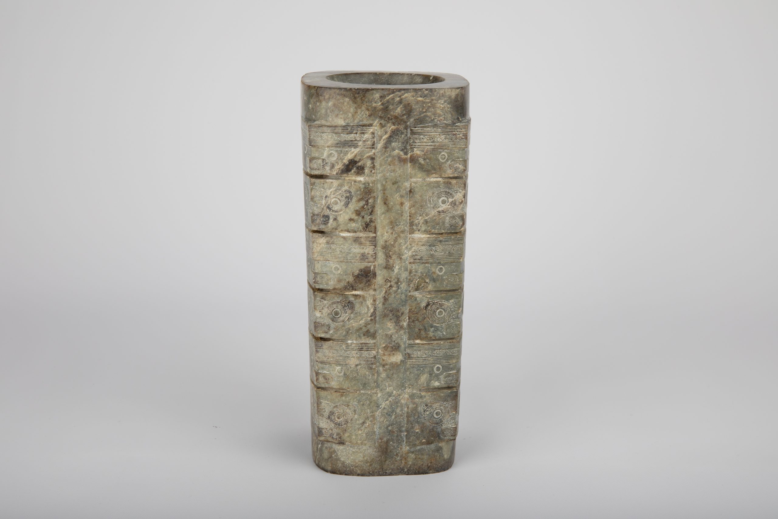 Artist Unknown (Lianzhu Culture, China) Jade Cong, ca. 3300–2000 BCE  Jade Gift of Chauncey P. Lowe Collection of Vanderbilt University Fine Arts Gallery  2002.027