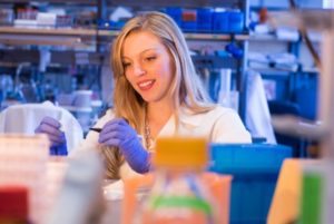 Student in lab image