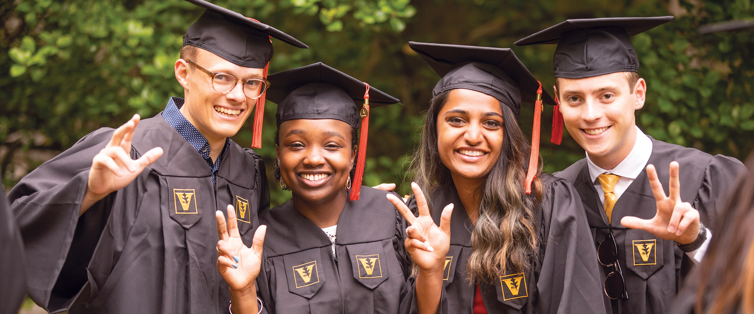 group of Vanderbilt students in graduation regalia