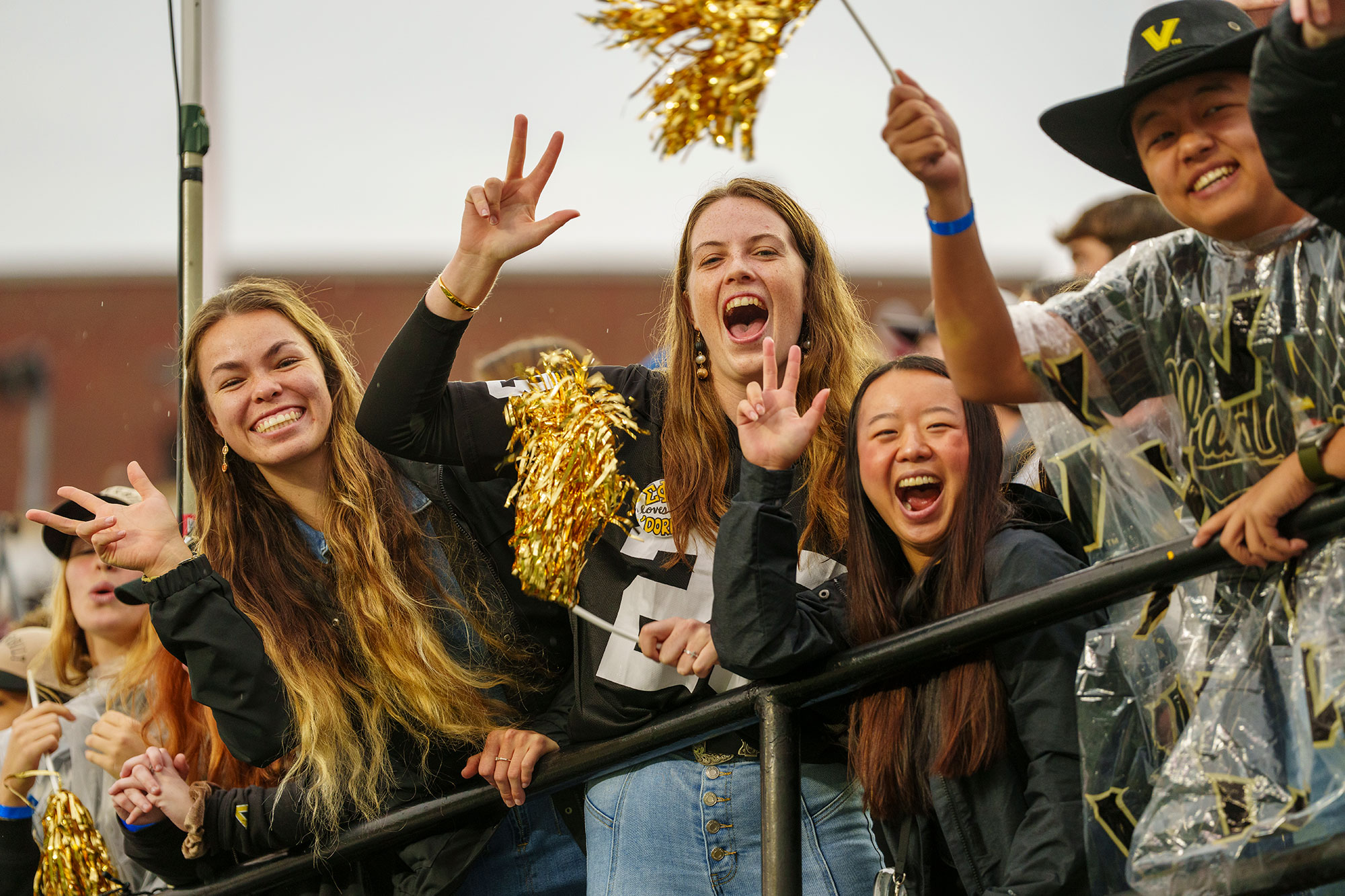 Students at football game