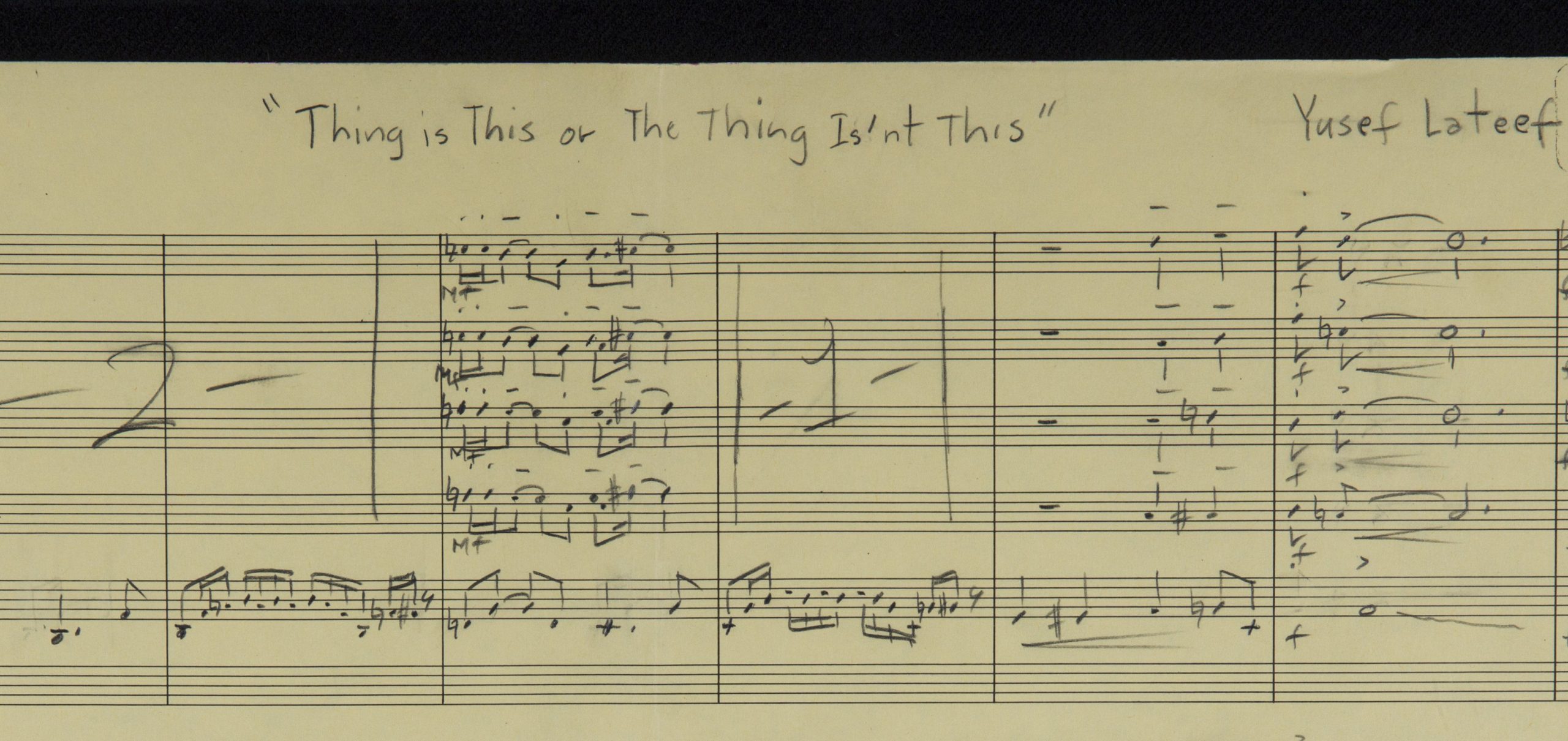 score manuscript of Lateef's 