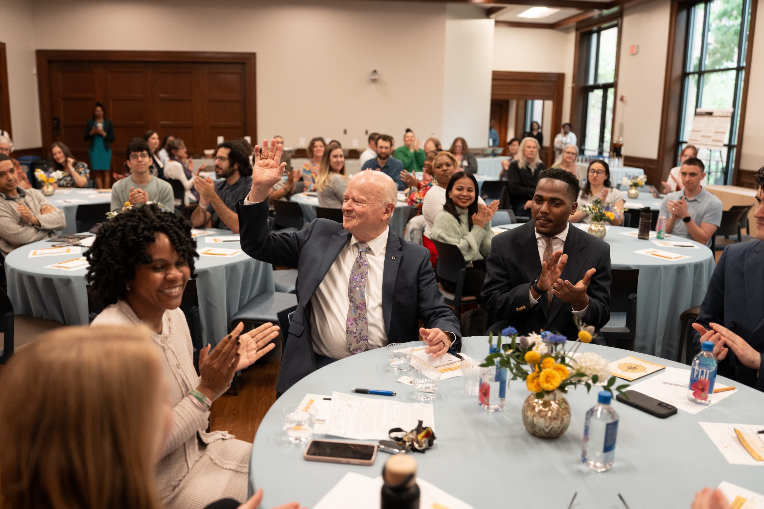 This is an image of Cal Turner Jr. speaking to members of the CTP Program in the VDS Reading Room. 