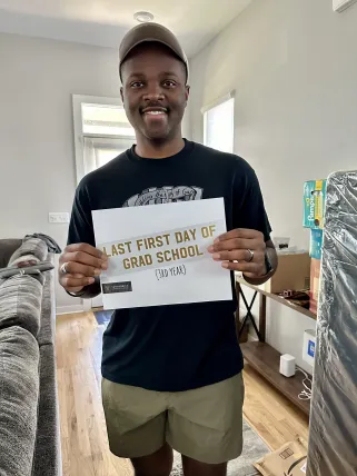 Malcolm Travis Brown on the first day of his third year of Divinity School (Submitted photo)