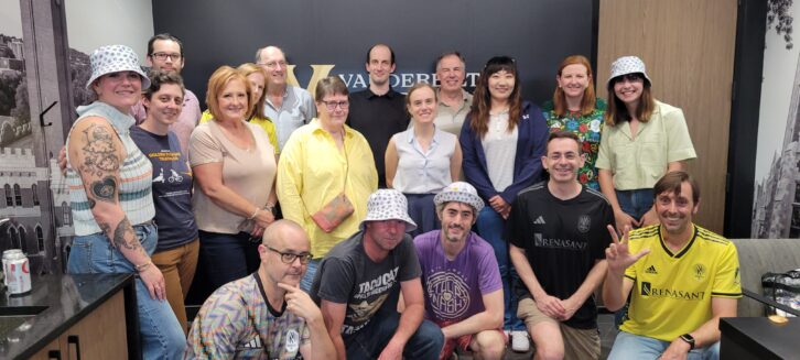 members of the Math department gather in their NSC gear