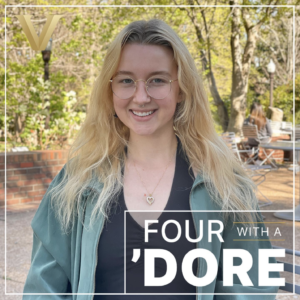 Student Jordan Trost standing outside on campus