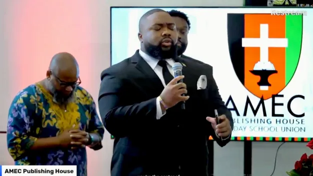 Cam Robinson singing at Lee Chapel AME Church in North Nashville (Submitted photo)