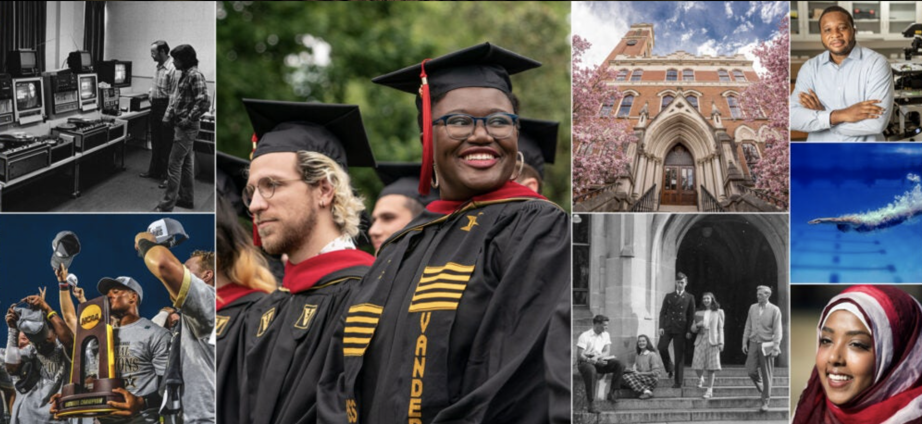 Vanderbilt Sesquicentennial website screen shot - collage of VU images (Vanderbilt University)