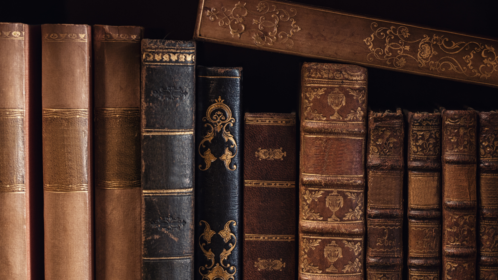 Old books on a shelf