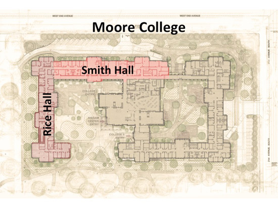 Within Moore College will be Rice Hall and Smith Hall. (Vanderbilt University)