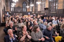 Vanderbilt alumni, faculty, Chelsea neighbors and industry leaders attend the 'America and the World' event at Vanderbilt–New York City. (Vanderbilt University)