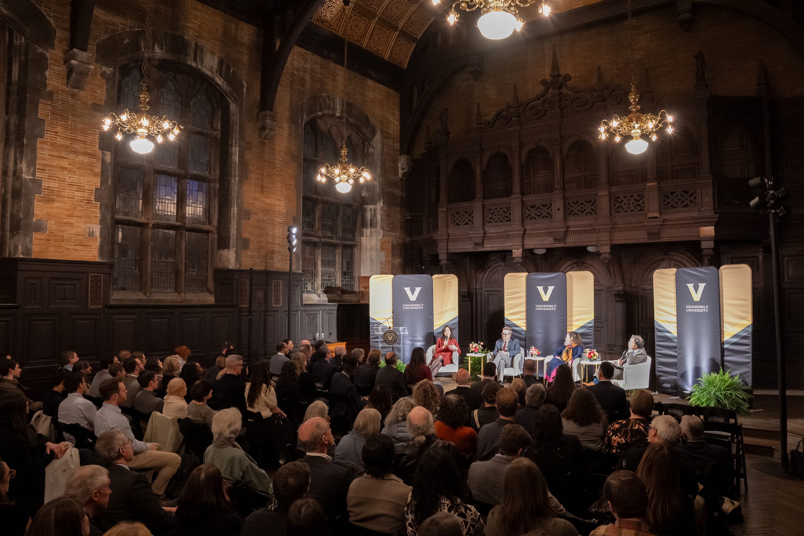 Vanderbilt alumni, faculty, Chelsea neighbors and industry leaders attend the 'America and the World' event at Vanderbilt–New York City.