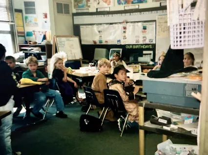 Jack Roberts Jue in his elementary school classroom (Submitted photo)