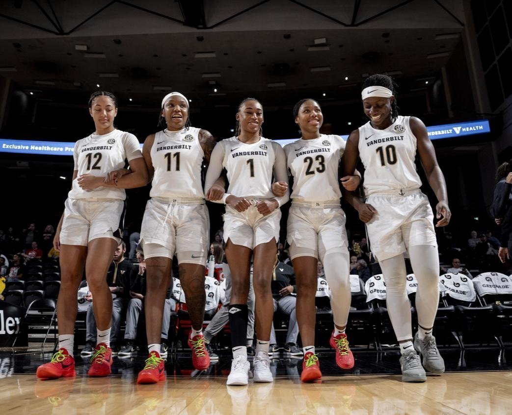 Vanderbilt Women's Basketball players standing in a line