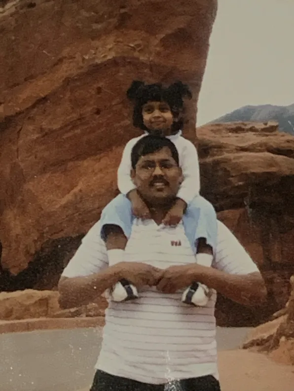 Sanjana and her dad in earlier years (Submitted photo)