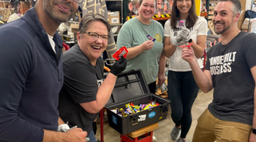 Pictured: Vanderbilt Business students, alumni, and staff pose for a photo while volunteering for the 2025 Owen Community Service Day.