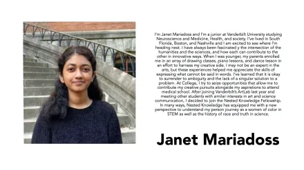 Vanderbilt medicine, health and society major Janet Mariadoss was one of the student fellows.