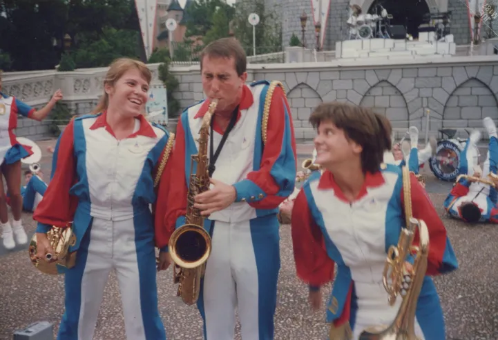 Jeff Coffin and high school bandmates perform at Disney World, 1980s. (Submitted photo)