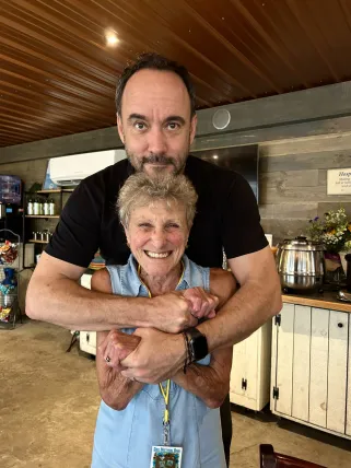 Dave Matthews with Jeff Coffin’s mom, Connie (submitted photo)