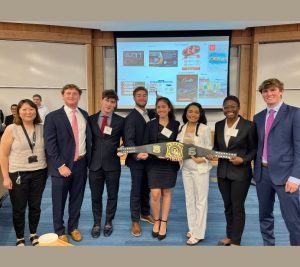 Vanderbilt Accelerator students pose with research belt.