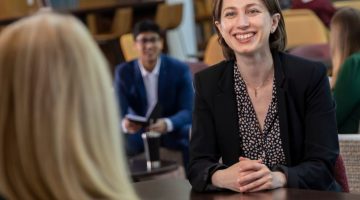 Pictured: Vanderbilt MS Finance students discuss challenges of being women with careers in finance