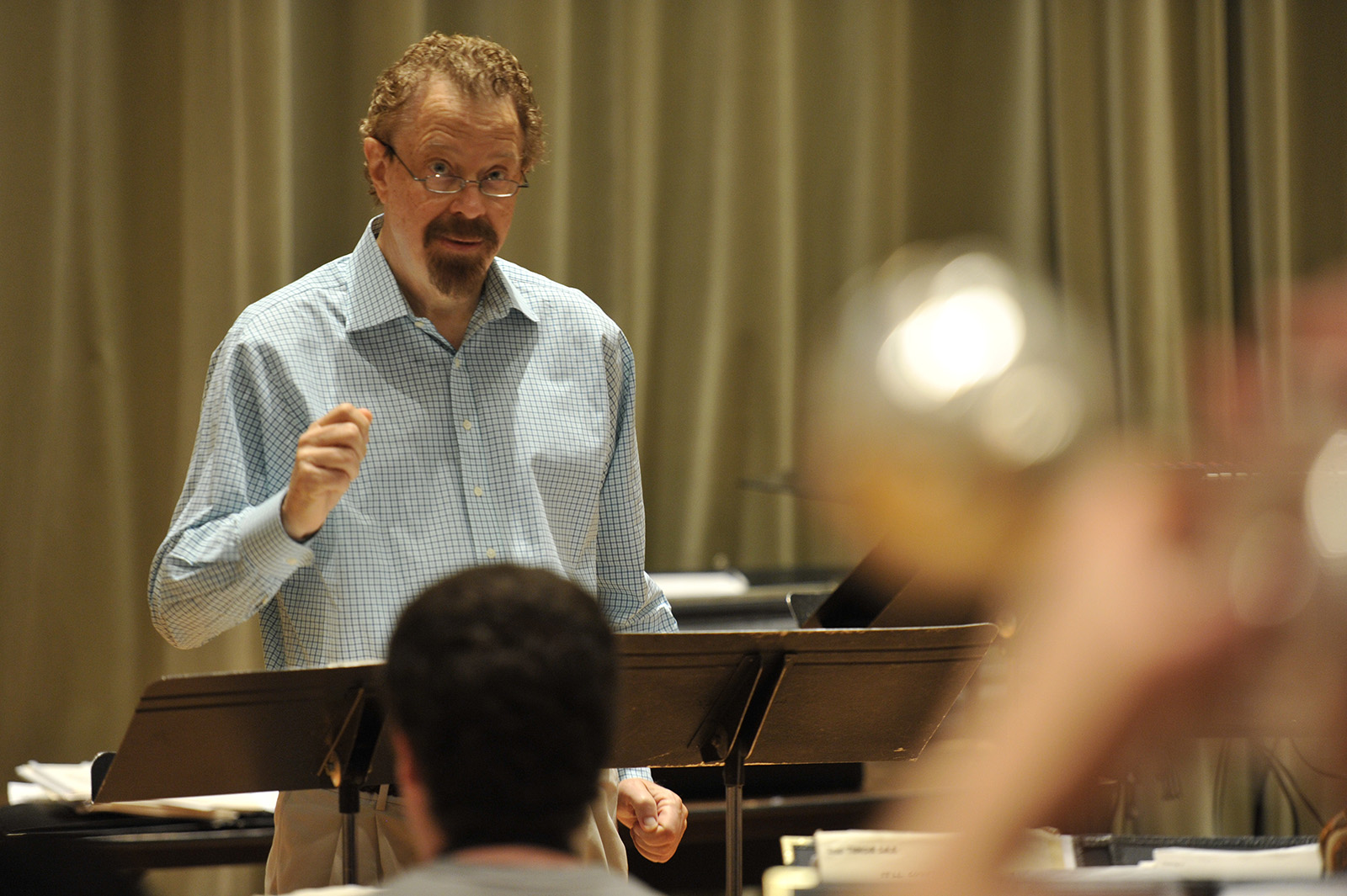 Billy Adair leads the Blair Big Band in a 2012 rehearsal at Blair School of Music.