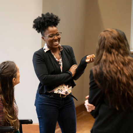 Graduate students working together