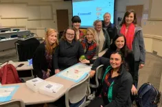 Emergency nurse practitioner class at the Vanderbilt University School of Nursing. Left to right: India Van Horn, Kate Nolan, Valerie Hellen, Alicia Crawford, Sarah Montoya, Chris Klika, Stacey Rokas, Laura Young (front) Courtney Nickel (far right) (Submitted photo)