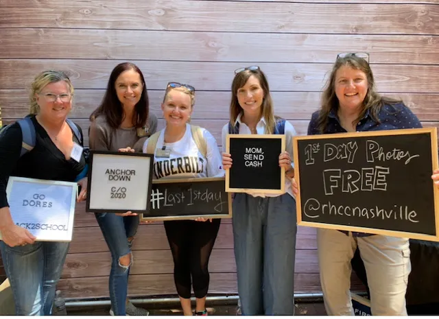 Stacey Rokas and her classmates on their first day of school at the Vanderbilt University School of Nursing. Left to right: Sarah Montoya, Rokas, Brittany Lee Carter, Courtney Nickel, Angela Williams (Submitted photo)