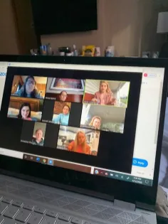 Rokas connected online with fellow students and professors in the emergency nurse practitioner program. (Submitted photo)