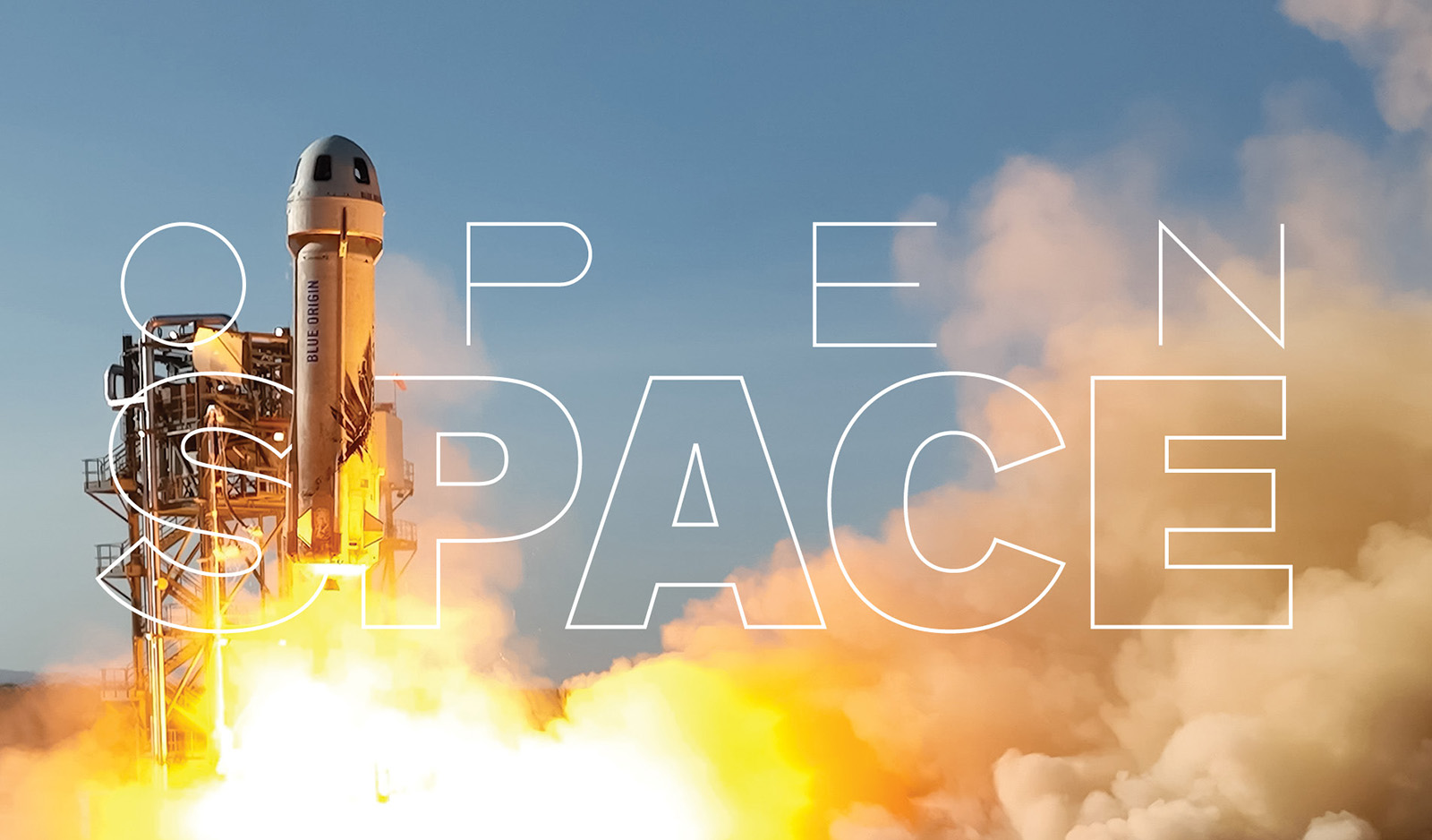 Lift-off of the Blue Origin New Shepard rocket, it's 22nd mission and 6th flight to carry a crew