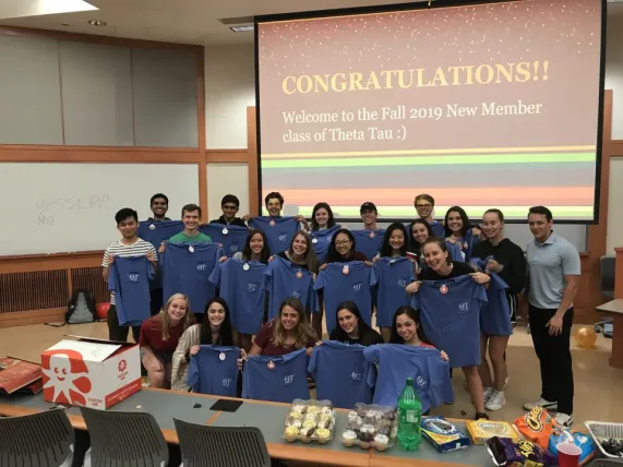 Britto and members of her engineering fraternity (Submitted photo)