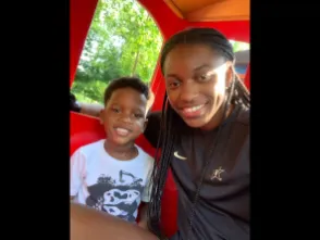 Jordyn Cambridge and her little brother riding the train at the Nashville Zoo. (Submitted photo)