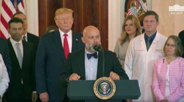 Larry Van Horn speaks at the White House about price transparency in health care.