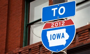 To Iowa 2012 roadsign