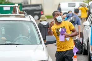 Keeping traffic moving was key to a successful Move-In Day.
