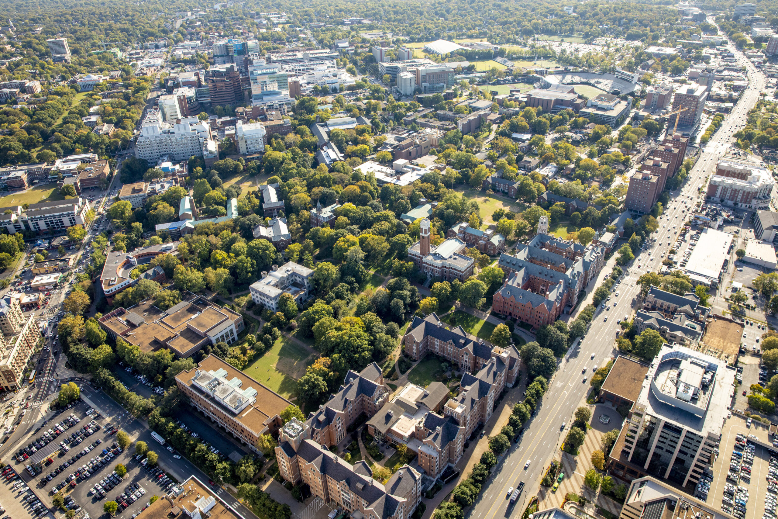 aerial image of Vanderbilt campus