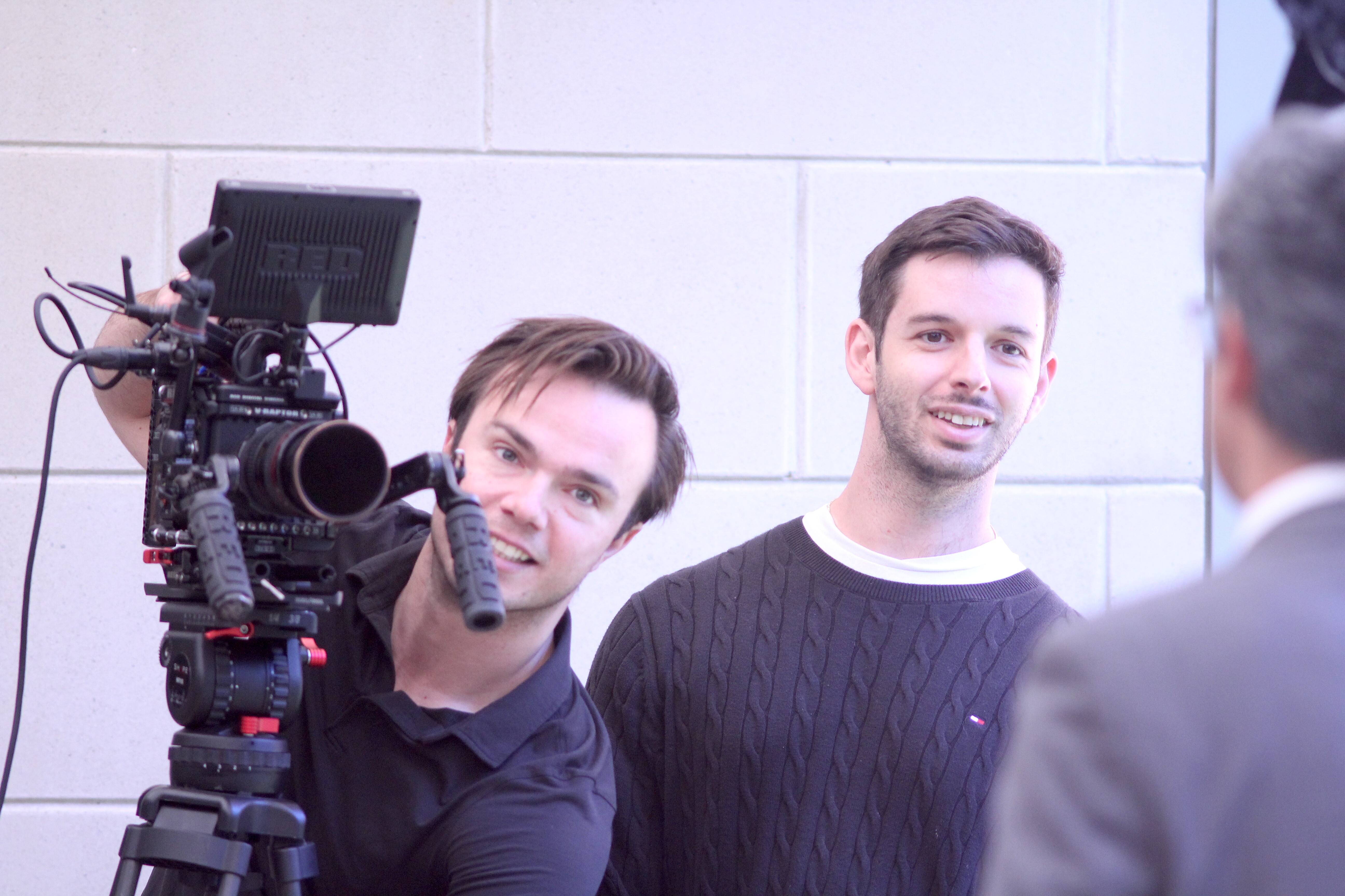 Alex Astrella and his team from Blue Star Productions visited the College Autism Summit 2023 to create a promotional video. Here they are preparing to interview FCAI Director Keivan Stassun.