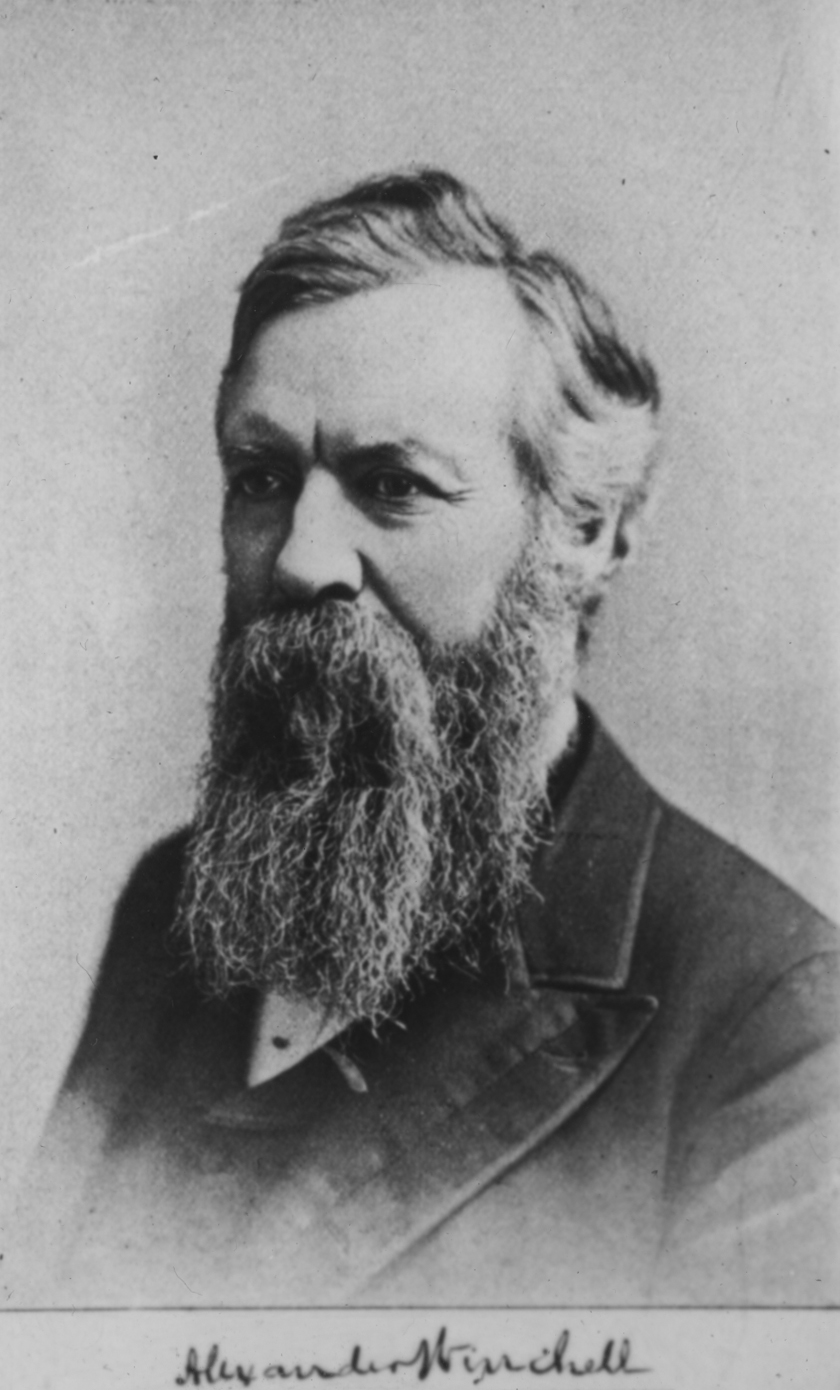 Alexander Winchell black and white photo with signature underneath