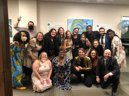 Adrian White and fellow students at Vanderbilt Divinity School winter ball.