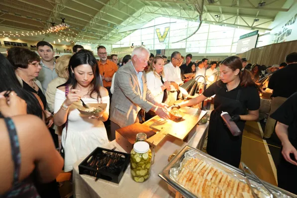 Graduates and families enjoy lunch at the Graduates Day celebration. (Harrison McClary/Vanderbilt)