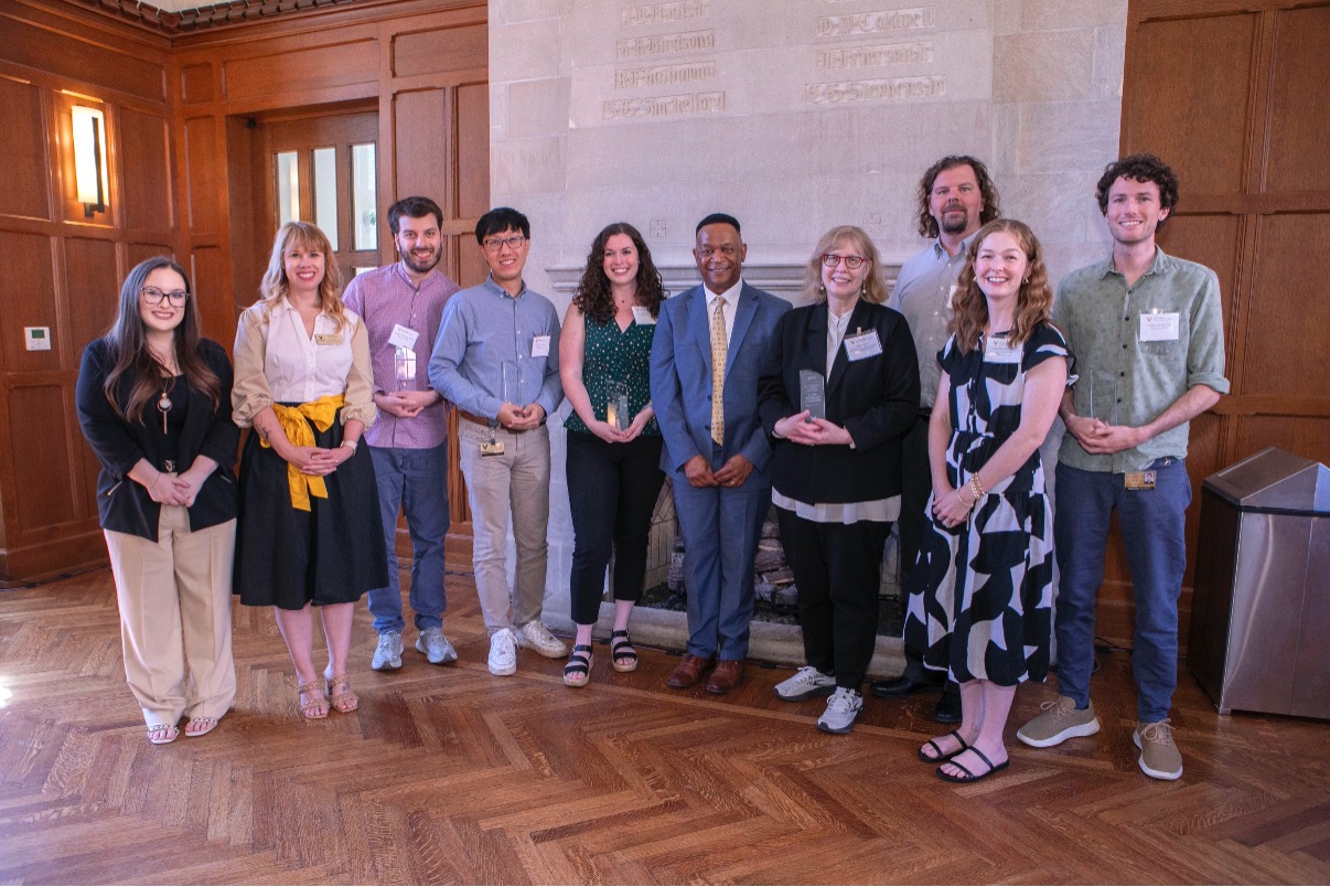 From left to right: Annie Evans, Faith Bishop, Lorenzo Gavassino, Lianrui Zuo, Corinne Carlton-Smith, C. André Christie-Mizell, Susan Meyn, Bennett Landman, Amy Martinez, Maxime Chevée 