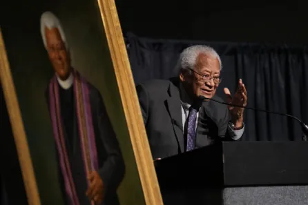 The Rev. James Lawson expresses gratitude to Vanderbilt for institute carrying forward his life's work (John Russell/Vanderbilt University)