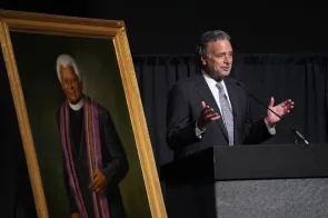 John Seigenthaler delivers keynote address (John Russell/Vanderbilt University)