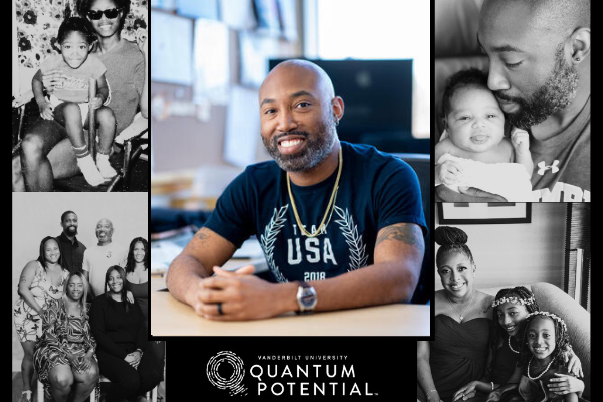 Collage of images of Steven Townsend, featuring a headshot in the center. 