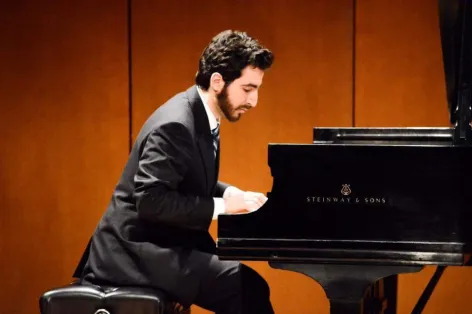 Musbah Shaheen performs his senior recital at the Vanderbilt Blair School of Music.
