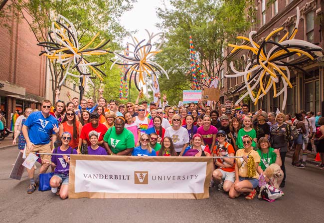 Vanderbilt’s Office of LGBTQI Life invites the Vanderbilt community to walk in the 2019 Nashville Pride Parade on Saturday, June 22, beginning at 10 a.m. at Broadway and 8th Avenue in downtown Nashville. (Vanderbilt University)