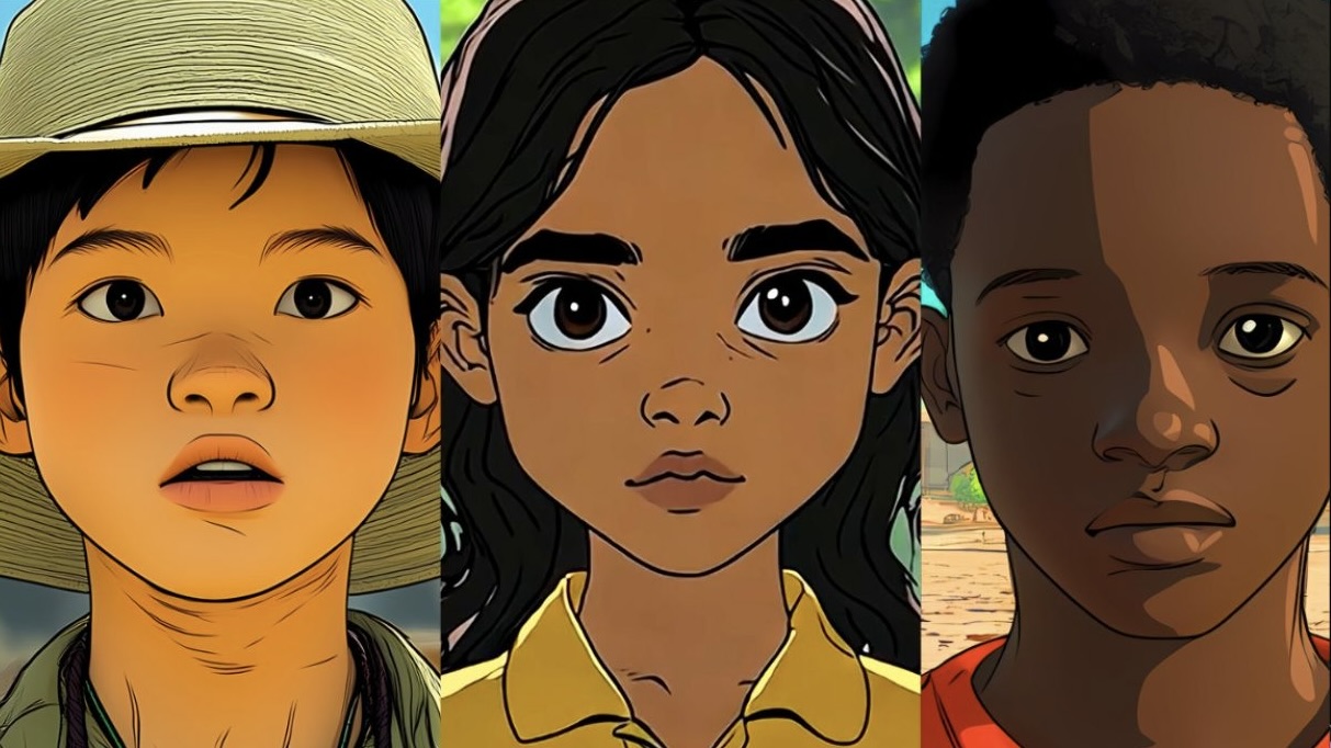 Three of the AI-generated characters in the film Imagine Land 2040.