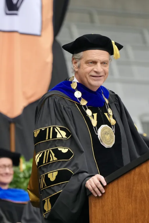 Chancellor Daniel Diermeier speaking at 2024 Vanderbilt Commencement (Vanderbilt University)