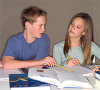 Students study