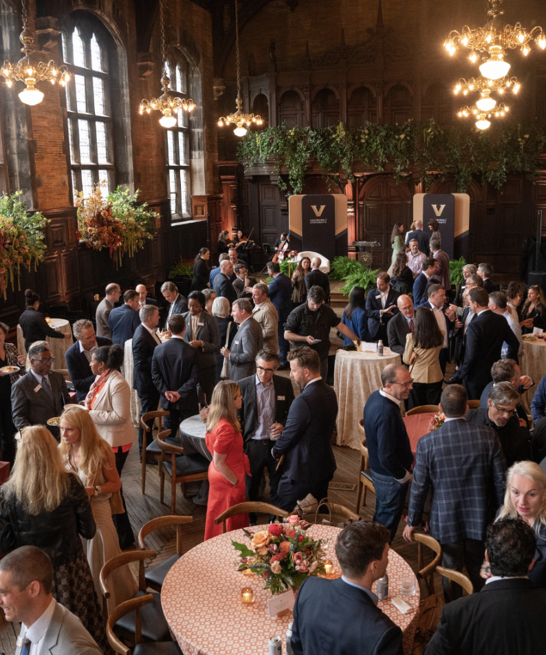 Guests attend the announcement event for the university's enhanced New York City presence.